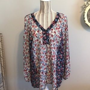 New Directions women’s sheer boho top size XL